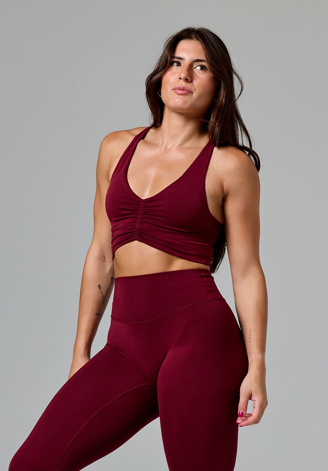 Reluna™ Ruched Sports Bra Red Velvet