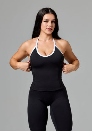 Reluna™ SmoothHold™ Contrast Halter Top Black