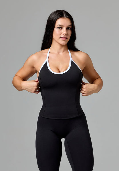 Reluna™ SmoothHold™ Contrast Halter Top Black