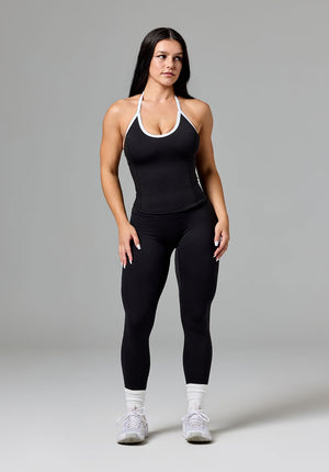 Reluna™ SmoothHold™ Contrast Halter Top Black