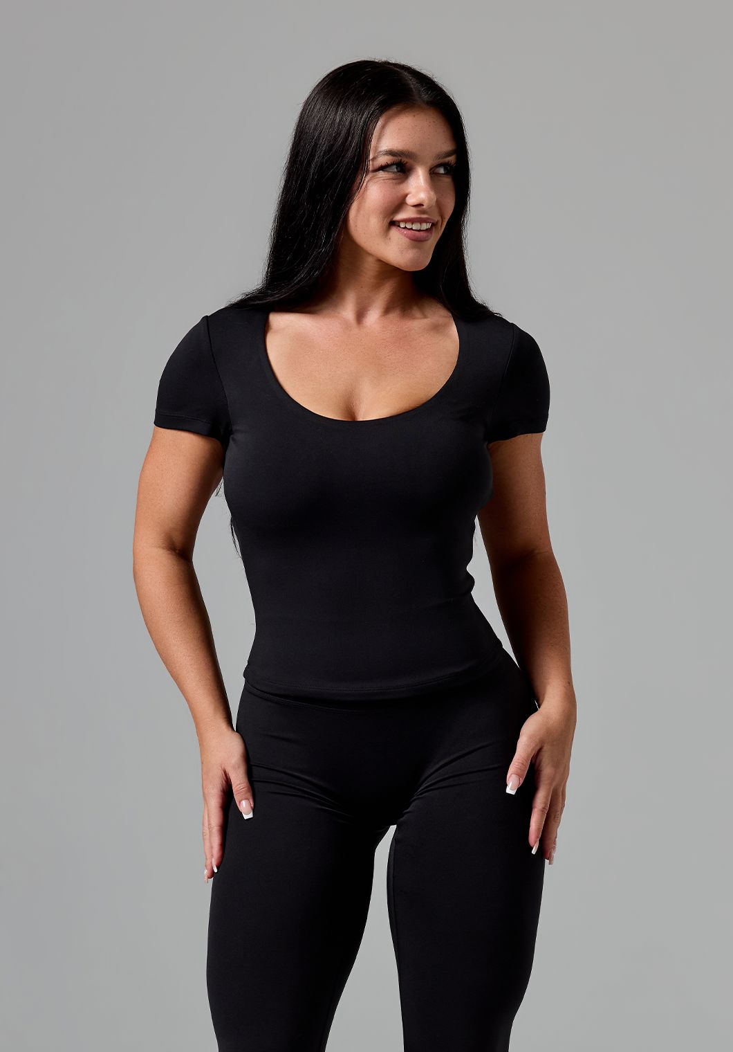 Reluna™ SmoothHold™ Open Back Top Black