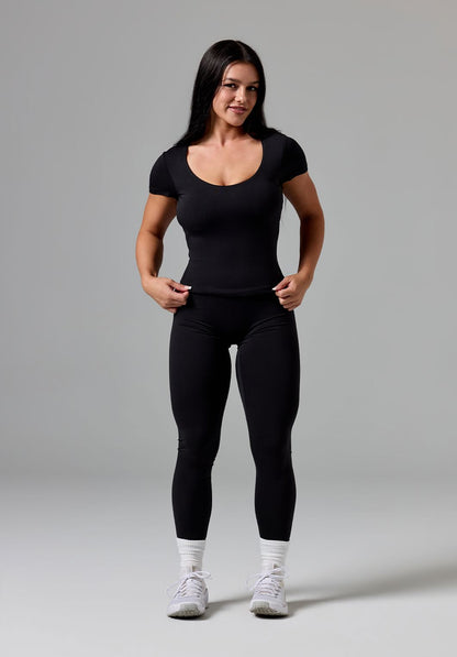Reluna™ SmoothHold™ Open Back Top Black