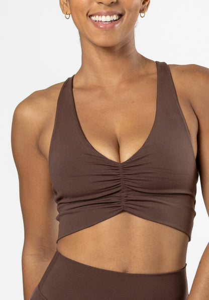 Reluna™ Ruched Sports Bra Walnut