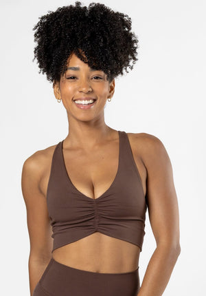 Reluna™ Ruched Sports Bra Walnut
